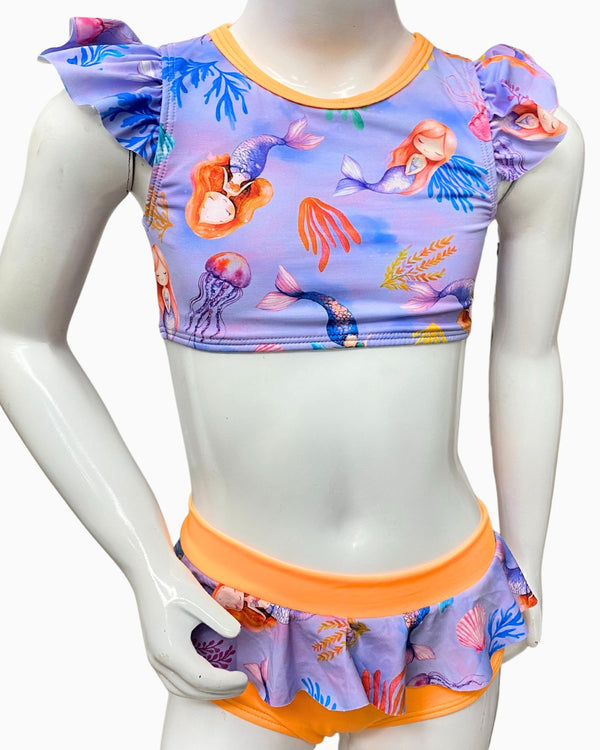 Vestido de Baño Niña 2 Piezas Ref 1109 Naranja
