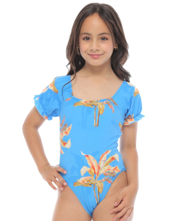 Vestido De Baño Niña Ref 1123 Azul Palmera