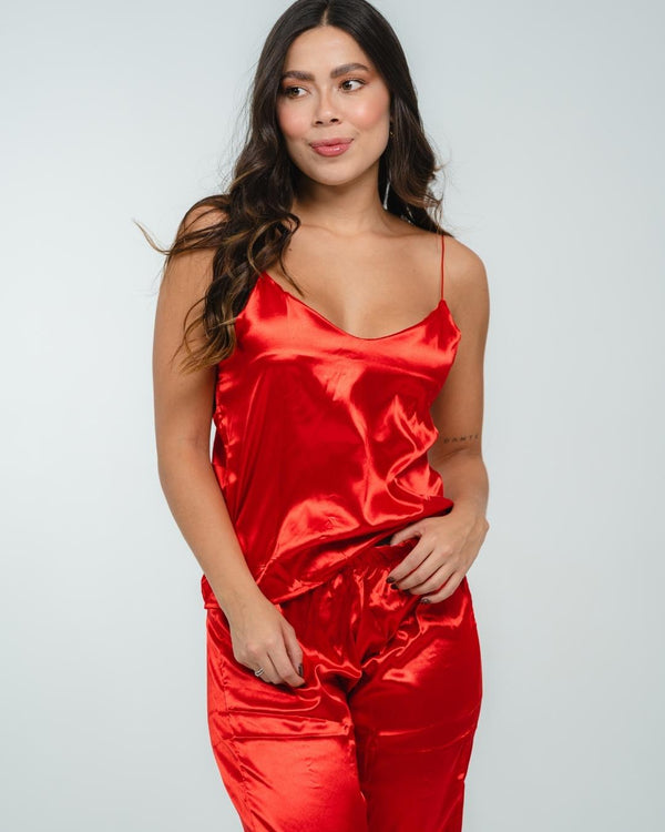 Pijama Satín Ref 5424 Rojo
