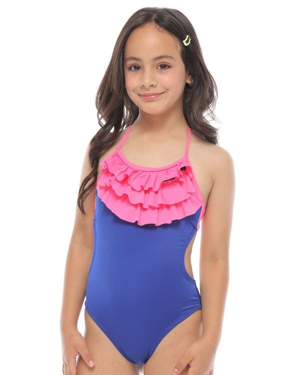 Vestido de Baño Niña Ref 1164 Azul Fucsia