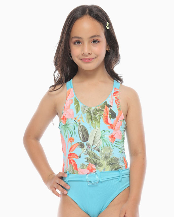 Vestido de Baño Niña Ref 1181 Turquesa