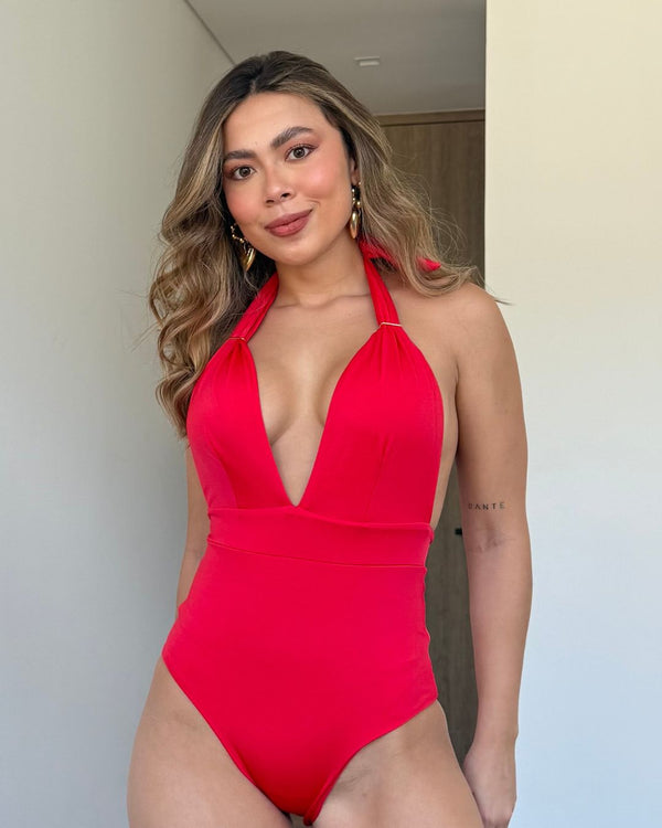 Vestido baño  Ref 1208 Rojo