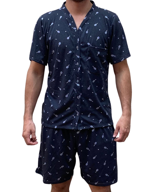 Pijama Hombre Pantaloneta Ref 352 Gris Rackets