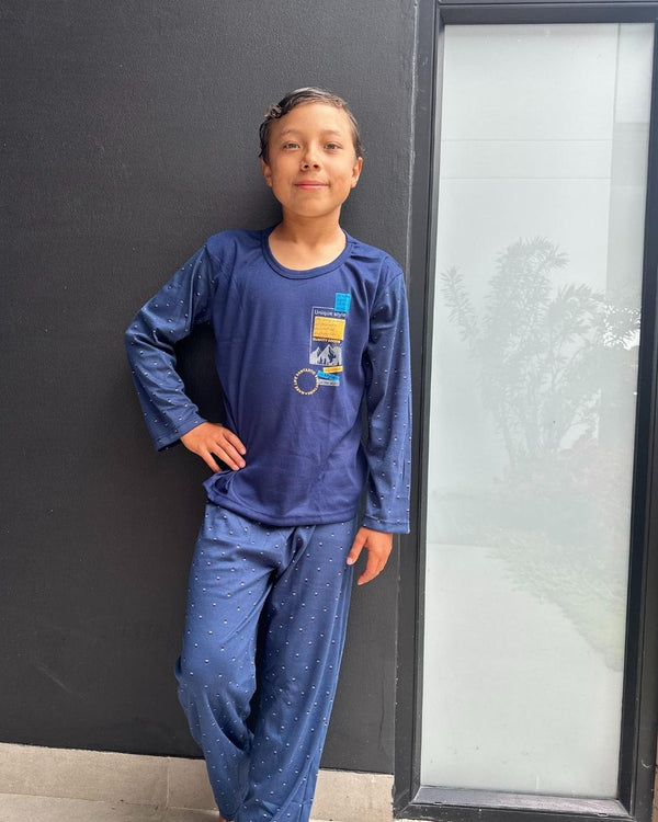 Pijama Niño Pantalón largo Ref 305 Azul Rey