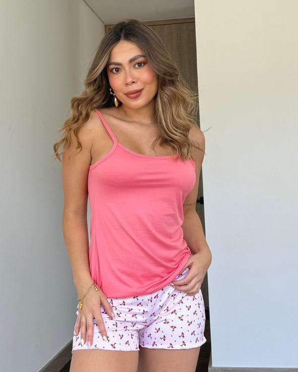 Pijama Short Ref 5004 Coral