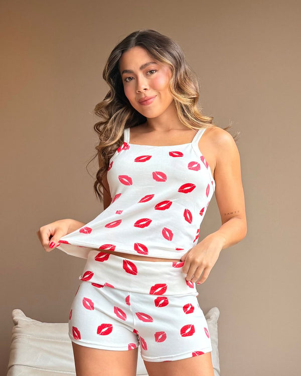 Pijama Short Ref 5014 Rojo