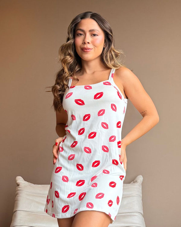 Pijama Vestido Ref 5019 Rojo