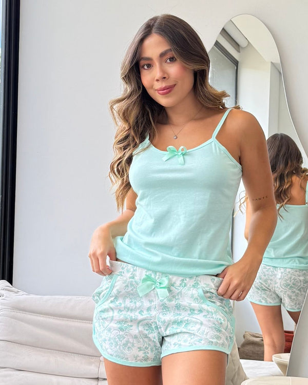Pijama Short Ref 5037 Menta