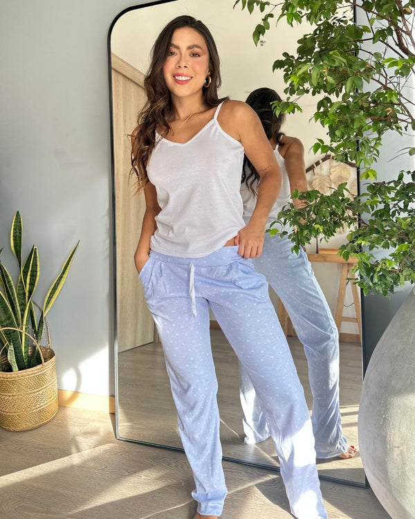 Pijama Pantalón Ref 5142 Blanco Estrellas