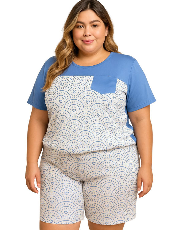 Pijama Short Talla Plus Ref 5202 Hortensia
