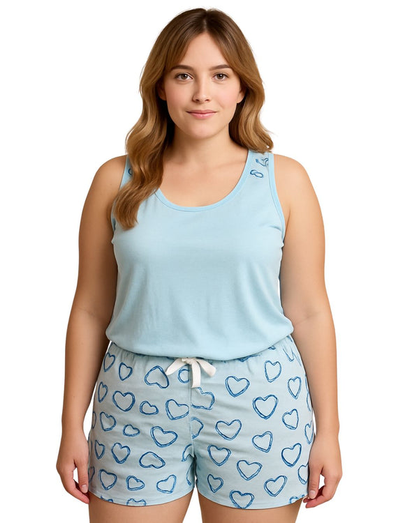Pijama Short Talla Plus Ref 5203 Azulito
