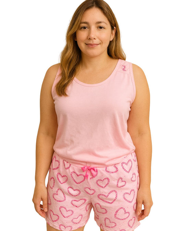 Pijama Short Talla Plus Ref 5203 Rosado
