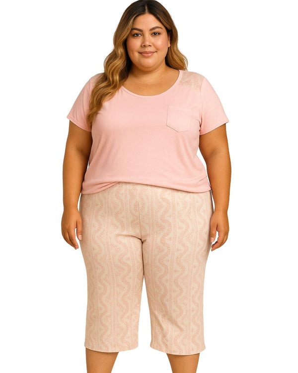 Pijama Capri Talla Plus Ref 5204 Rosado