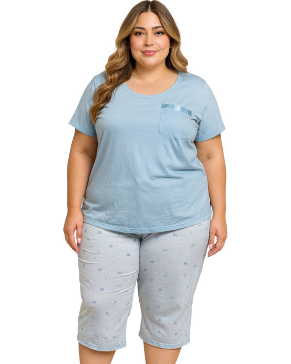 Pijama Capri Talla Plus Ref 5206 Hortensia