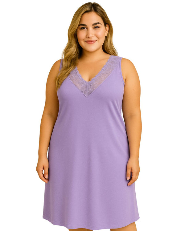 Pijama Vestido Talla Plus Ref 5219 Lila