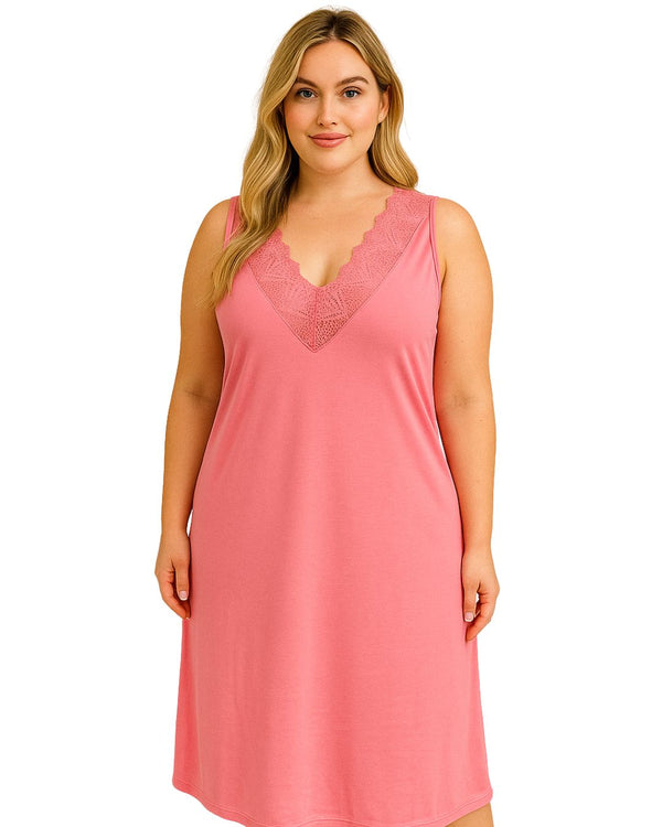 Pijama Vestido Talla Plus Ref 5219 Coral