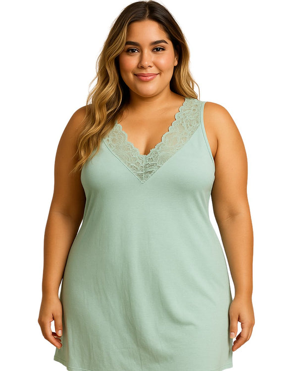 Pijama Vestido Talla Plus Ref 5219 Pistacho