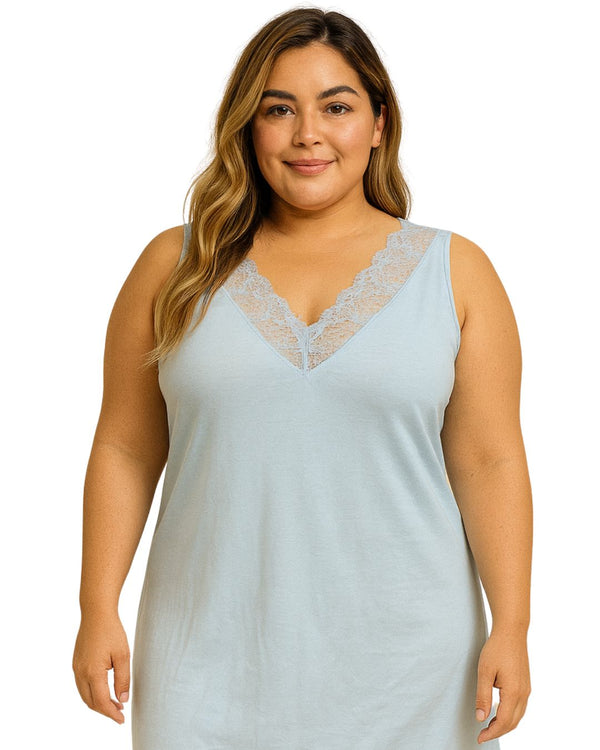Pijama Vestido Talla Plus Ref 5219 Azulito