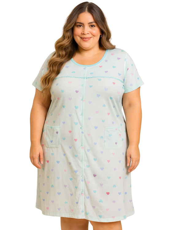 Pijama Vestido Talla Plus Ref 5222 Turquesa