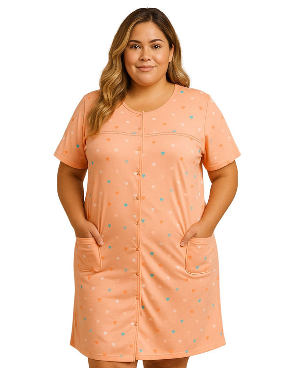 Pijama Vestido Talla Plus Ref 5222 Melón