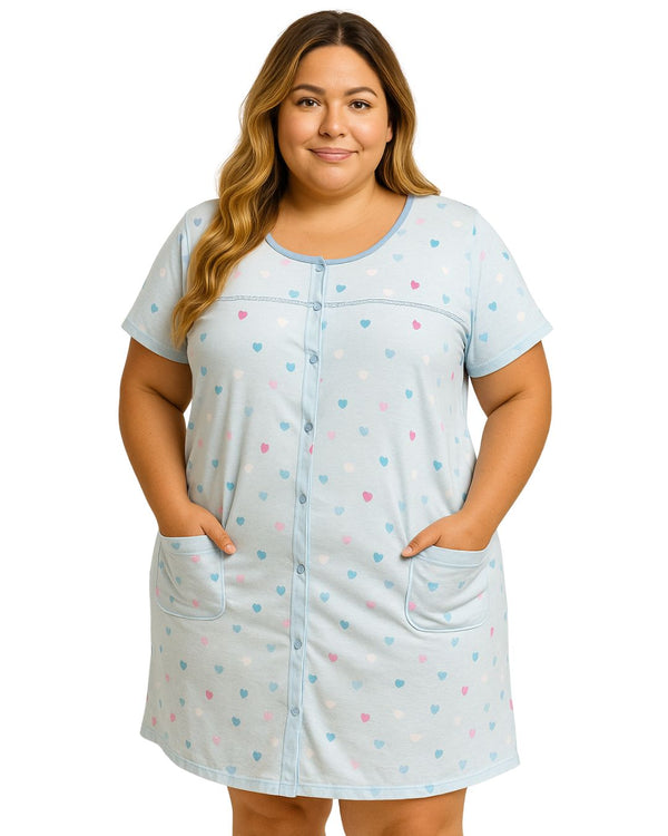 Pijama Vestido Talla Plus Ref 5222 Azul