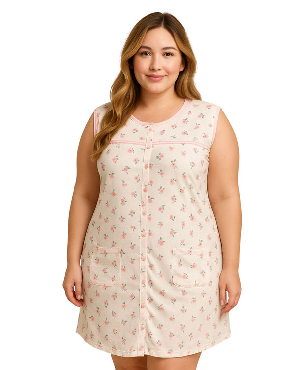 Pijama Vestido Talla Plus Ref 5226 Melón