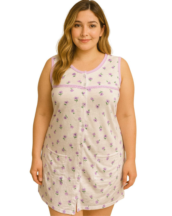 Pijama Vestido Talla Plus Ref 5226 Lila