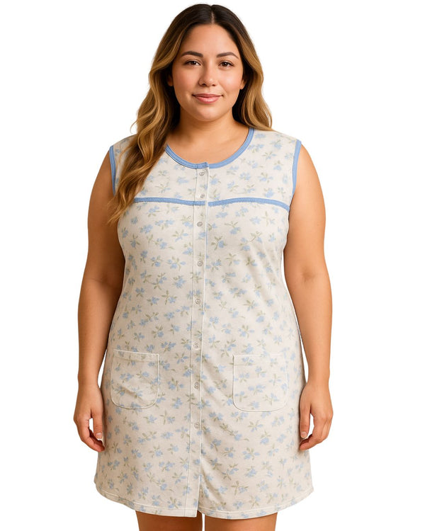 Pijama Vestido Talla Plus Ref 5226 Hortensia