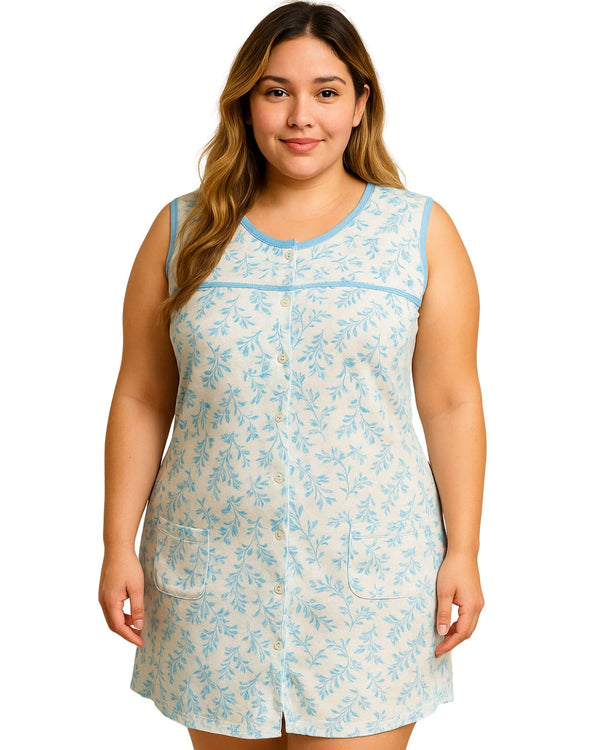 Pijama Vestido Talla Plus Ref 5226 Turquesa