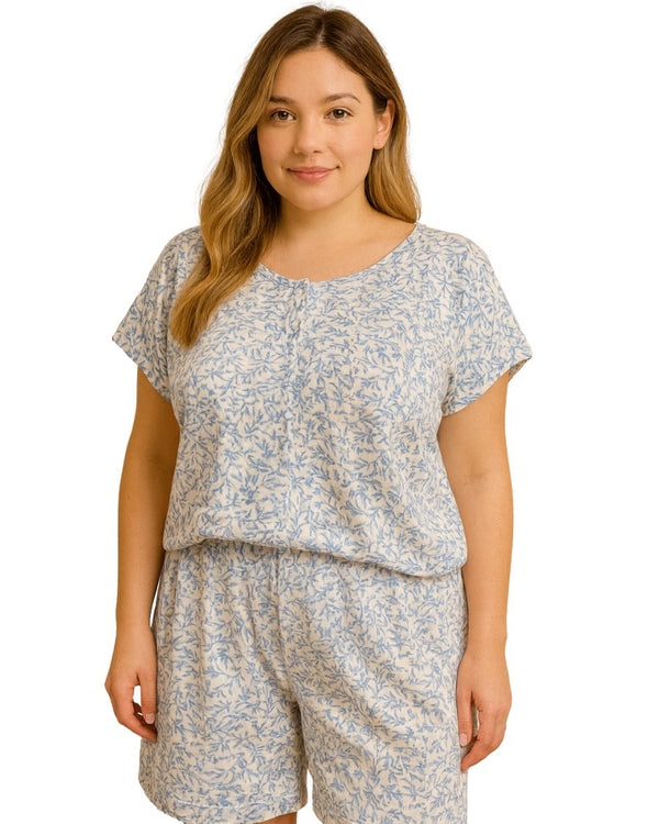 Pijama Short Talla Plus Ref 5227 Azul