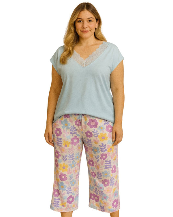 Pijama Capri Talla Plus Ref 5232 Azulito