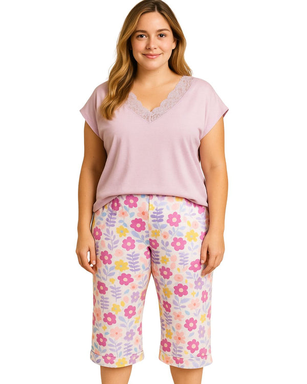 Pijama Capri Talla Plus Ref 5232 Lila