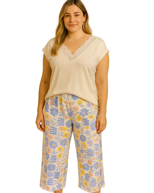Pijama Capri Talla Plus Ref 5232 Marfil