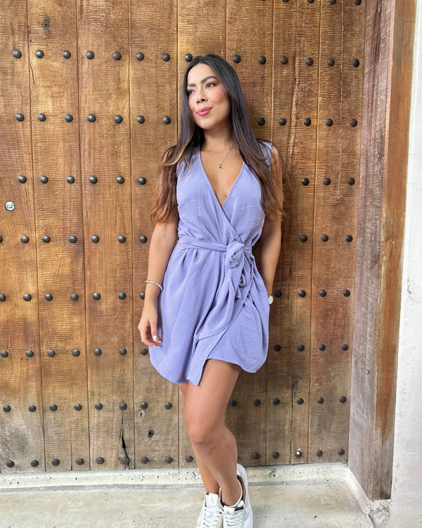 Vestido Con Amarre Tiffany Ref 5504 Lila
