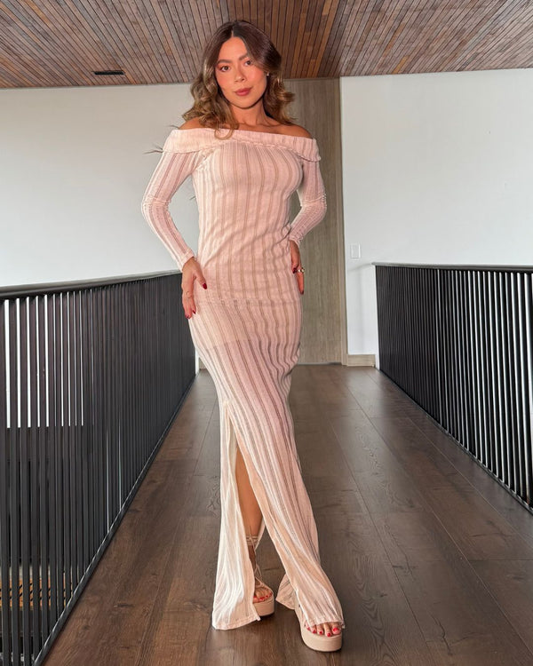 Vestido Maxi Ref 5505 Crema