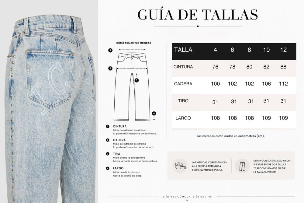Tabla de tallas Pantalon Iconic Taches Ref 6070