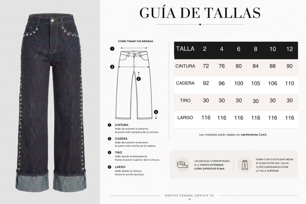 Tabla de tallas Pantalón Rules Denim Ref 6071