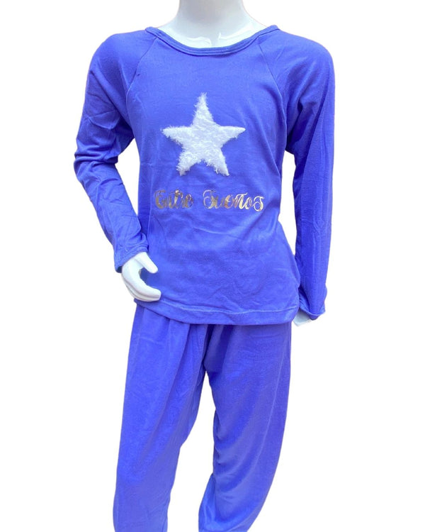 Pijama Pantalón Largo Niña Ref 901 Mora/Azul