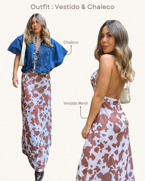 Chaleco & Vestido Ref 1391 Cow Claro & 6016