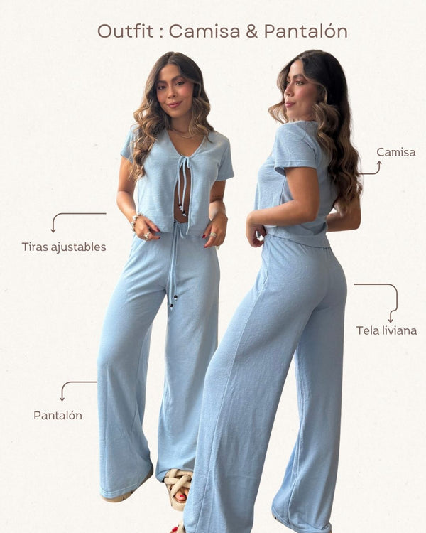 Set Camisa & Pantalón Ref 5529 & 5530 Azulito