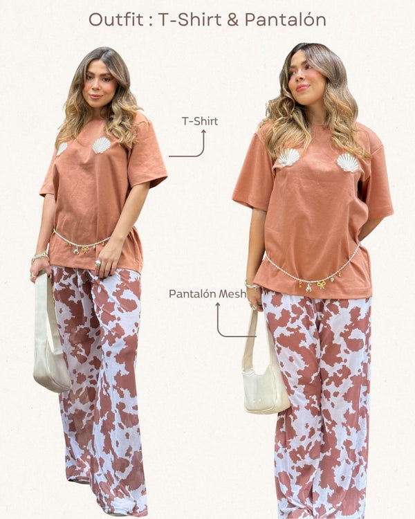 T-Shirt & Pantalón Ref 1387 Cow Claro & 077 Terracota