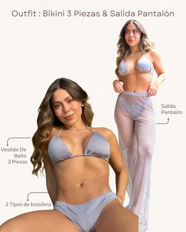 Set Bikini & Salida Ref 1273 & 1381 Gris
