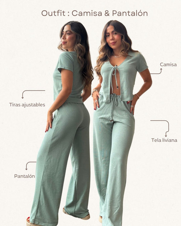 Set Camisa & Pantalón Ref 5529 & 5530 Pistacho