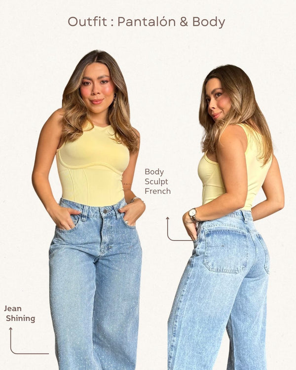 Set Jean & Body Ref 5538 Plateado & 039 Yelow Butter