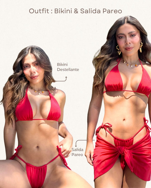 Set Bikini & Salida Ref 1224 & 1369 Rojo