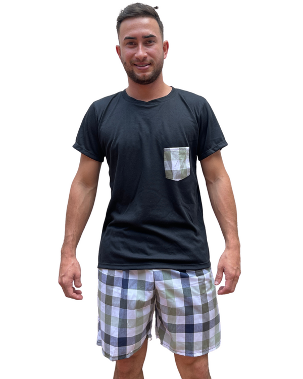 Pijama Hombre Pantaloneta Ref 361 Negro