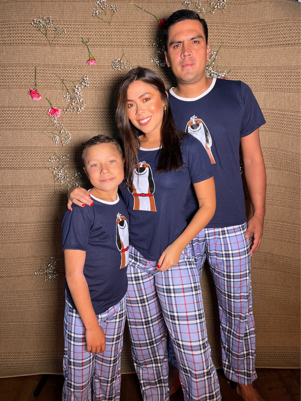 Pijama Familiar Conjunto Niño Ref 303 F Azul Oscuro