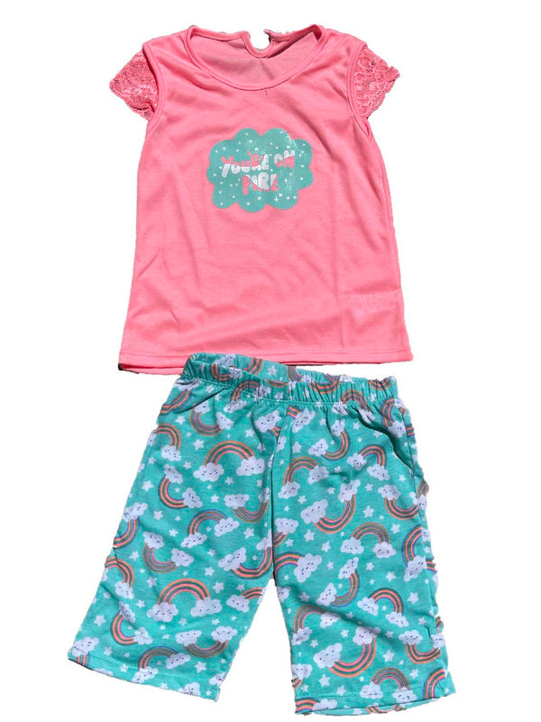 Pijama Capri Niña Ref 902 Rosa Neón