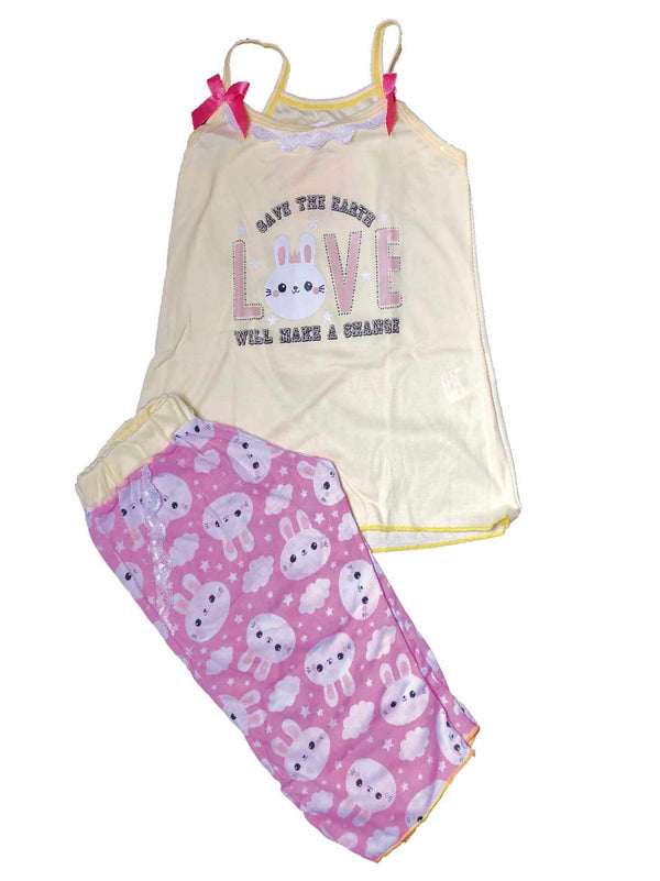 Pijama Capri Niña Ref 962 Amarillo