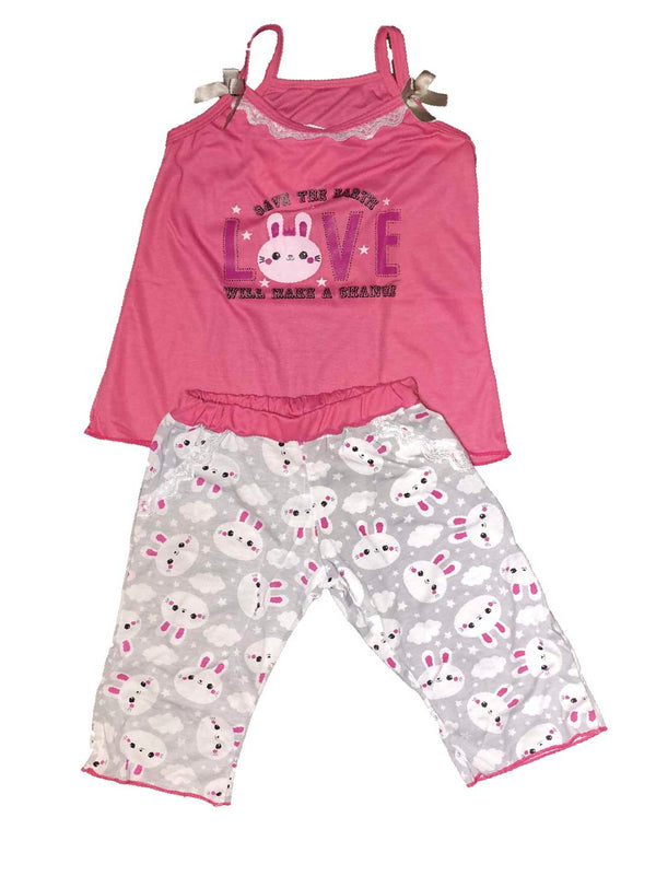 Pijama Capri Niña Ref 962 Fucsia